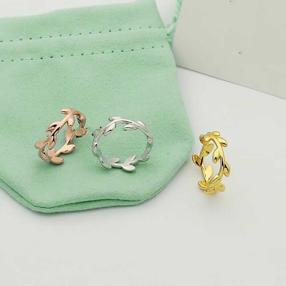 leaf ring designer rings for women fashion jewelry Vintage style high quality stainless steel luxury brand ring gifts gold christmas ring mens designers