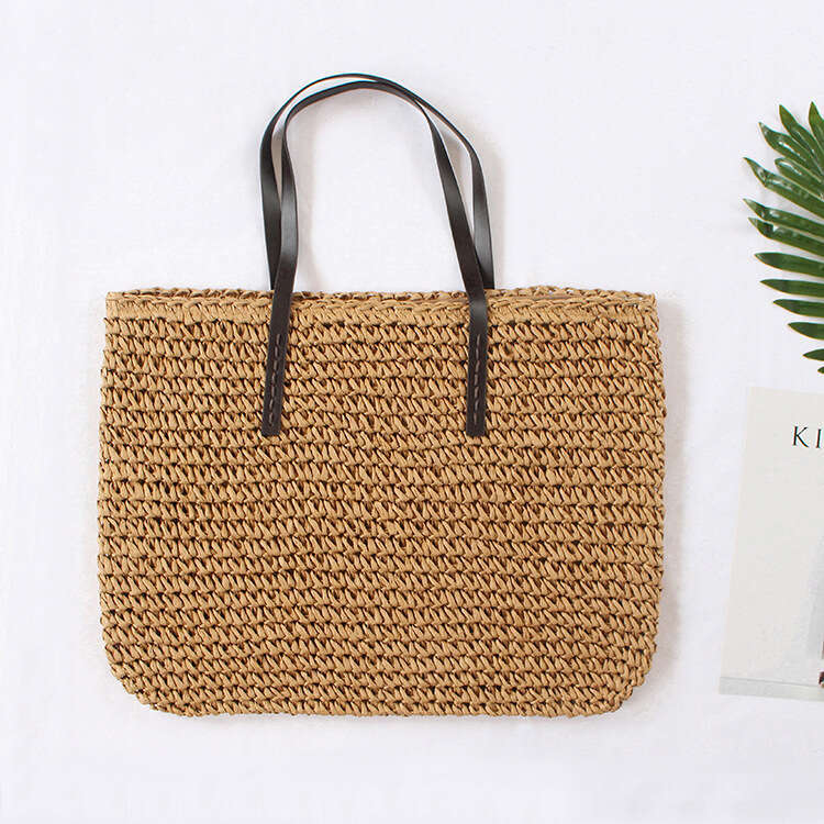 Handmade Beach Bag Grass New Beach Woven Grass Single Shoulder Women's Bags, Japanese And Korean Minimalist Leisure Travel Trend Kq2