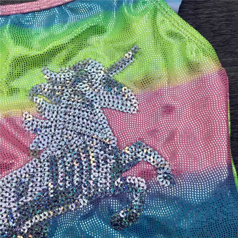 Unicorn Children Swimwear Rainbow Print Girls One Piece Children Swimsuits Girls Swimsuit Kids Bathing Suit 3-8 Years Sequins 21W251113