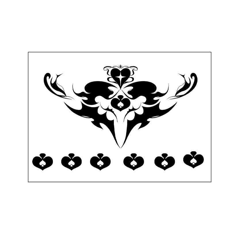 New Spades Q Tattoo Stickers Temporary Waterproof Stickers Durable Black Solid Color Disposable Stickers Sexy Tattoo StickersXJ25414