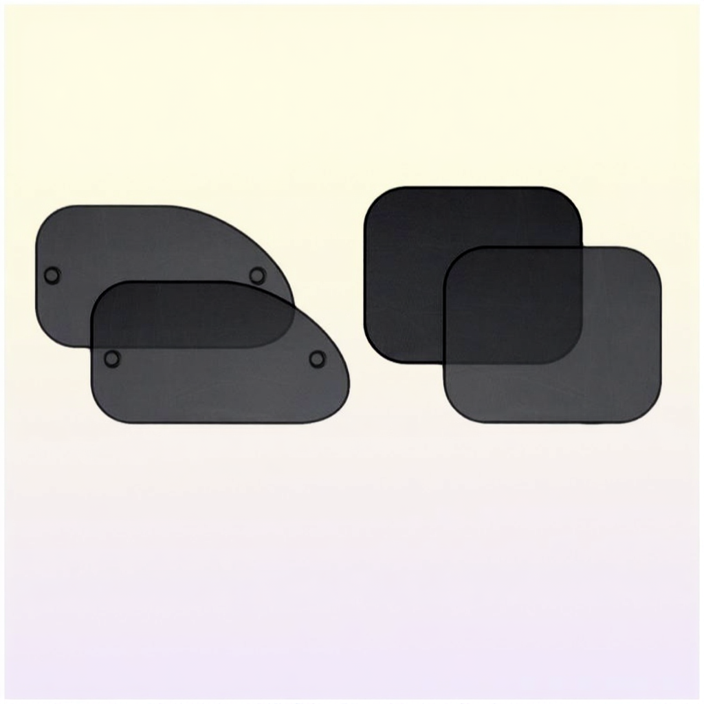 Car Sunshade 1 Set 4pcs Universal Window Sun Shade UV Rays Protector Black