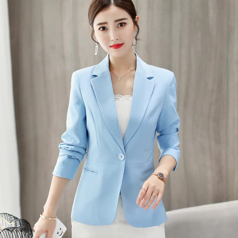 Spring Womens LongSleeeved Suit JacketKorean Style Slim Short Coat WomenAsian Size MXXXLGirls Blazers 250414Z