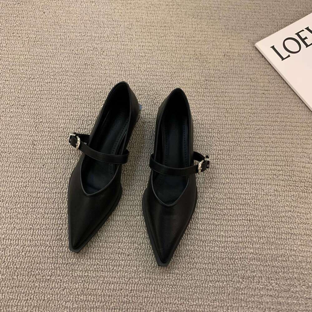 French Style Pointed Toe for Women 2025 Spring New Elegant Socialite Sweet Cool Mary Jane Single Versatile Evening Shoes