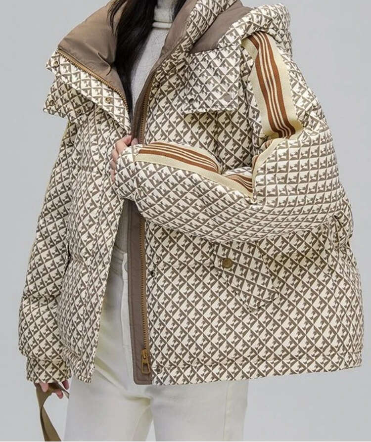 Women's Wear Thickened Houndstooth Down Jacket Women Winter 2023 New High Quality Korean Style Loose Bag Warm Fashion White Duck Puffer Coat