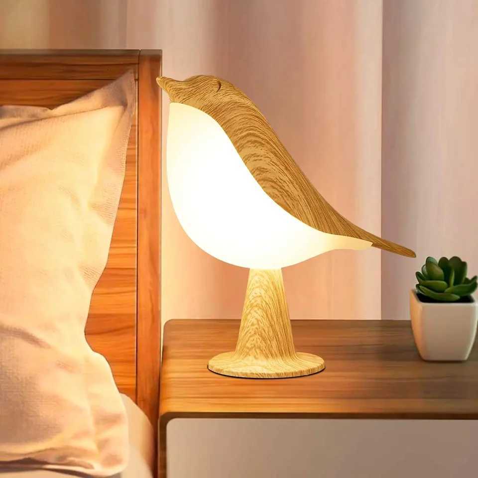 Rechargeable Small table lampcute bird lampwireless lamp3 color temperatures and touch sensorchildrens night lightbedroom M251114