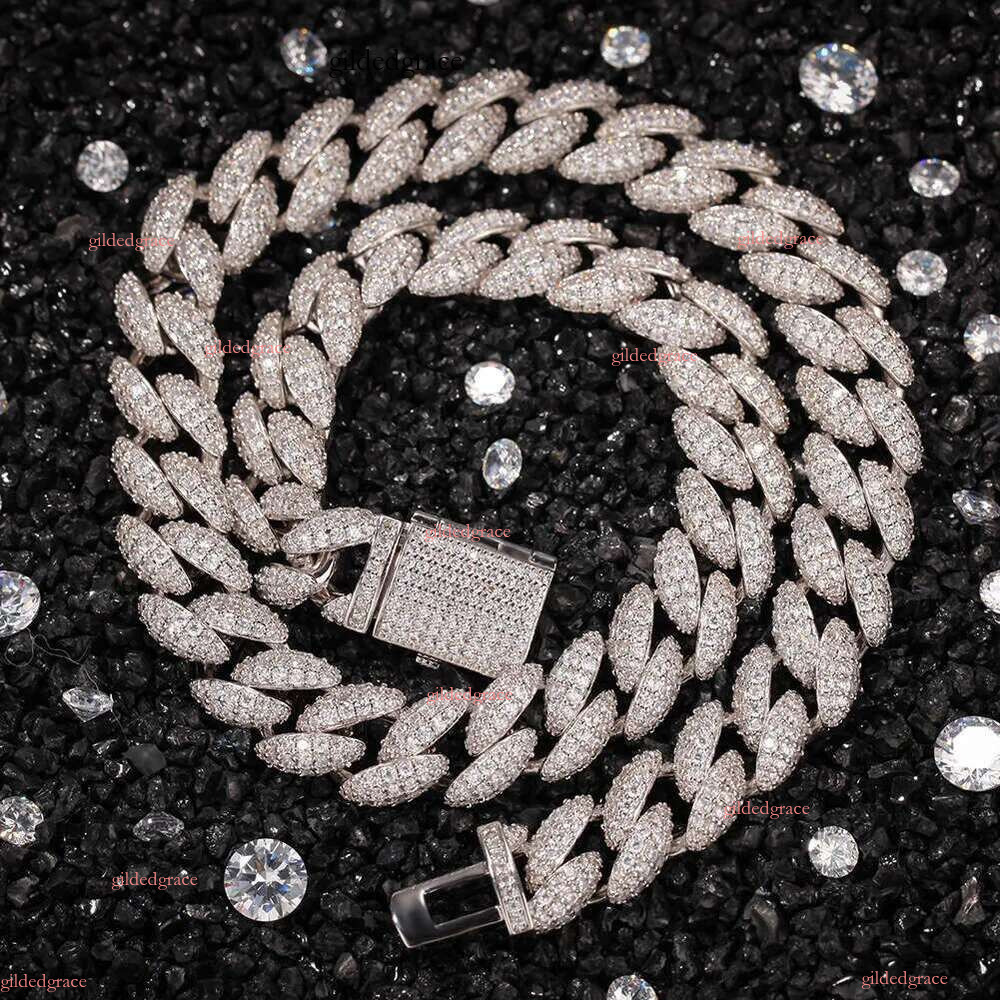 designer cuban k chain necklace for men women plated gold sier wide 12mm 15mm moissanite dia hip hop mens jewelry personalize choker good Necklace