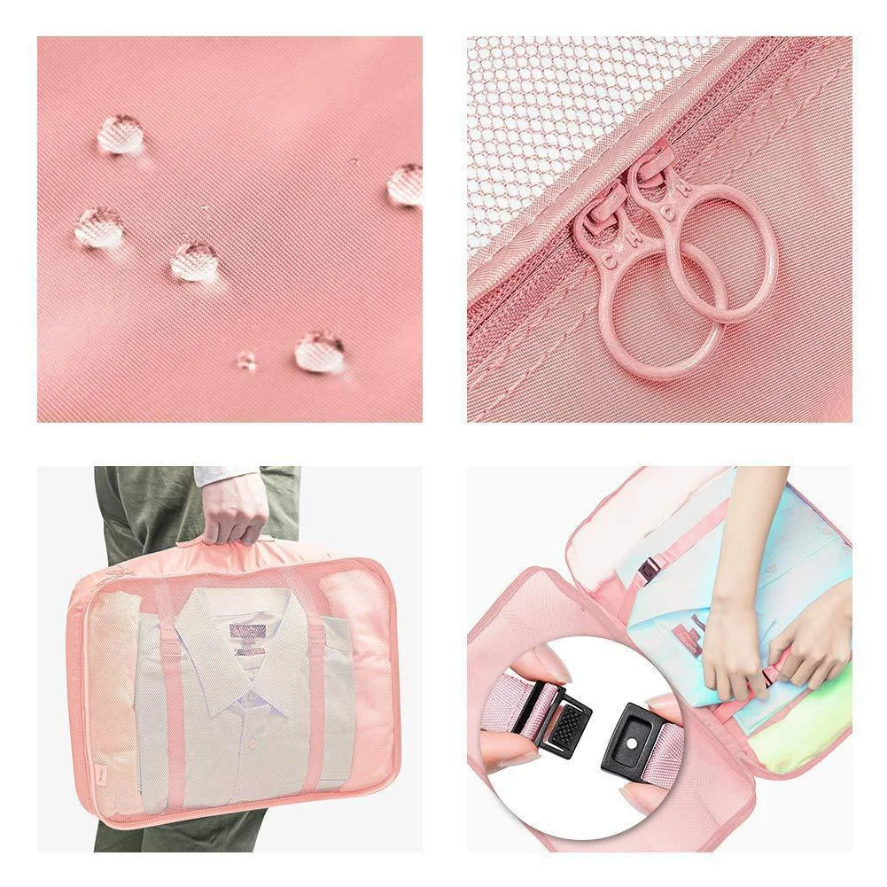 7-piece Set Travel Bag Organizer Clothes Luggage Travel Organizer Blanket Shoes Organizers Bag Suitcase Pouch Packing Cubes 250407