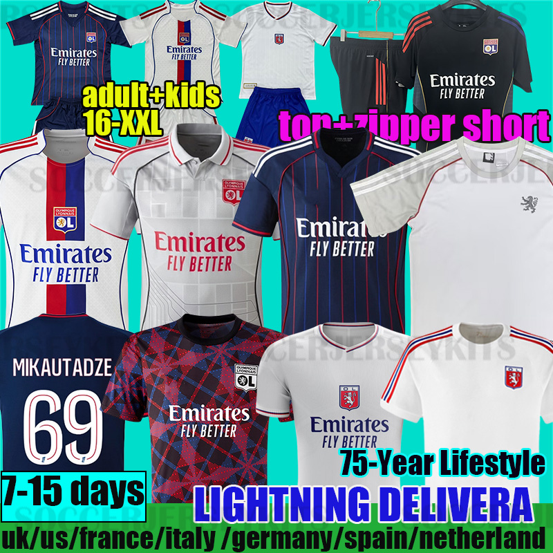 3xl 4xl lyon 25 26 MIKAUTADZE Maillot de foot FOFANA 2026 Soccer Jersey 75-year-anniversary TOLISSO NUAMAH OL 75th football shirts 2025 T.ALMADA equipment lyon