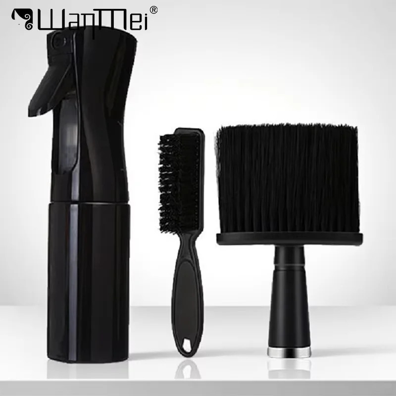 3pcs/set Haircut Kit Beard Shaving Brush Neck Duster with Mist Water Spray Bottle Portable Beard Hair Styling Accessories Salon 251111