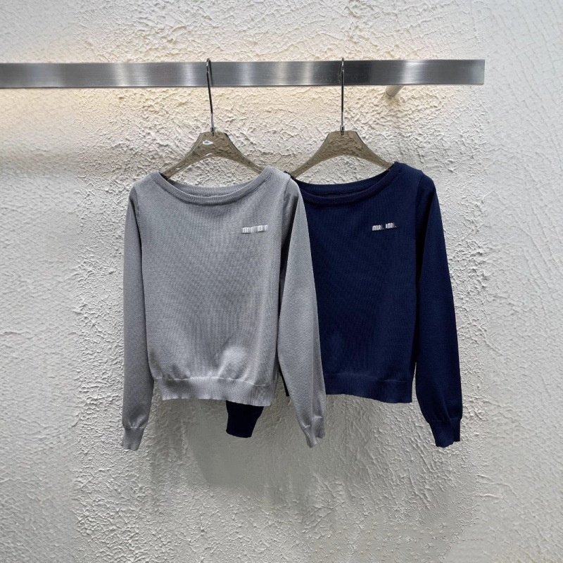 sweaters woman Designer sweaters for women Luxury knitted top sweaters Spring/Summer Fashion casual line-neck off-the-shoulder long sleeve knitted sweater top