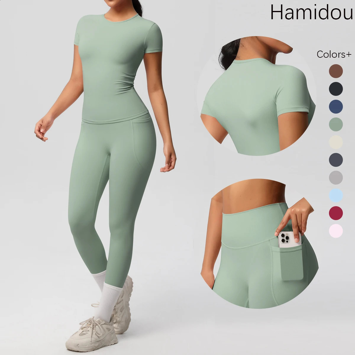 Women 2pcs Patchwork Sport Yoga Suit Womens Tracksuit Jacket Running Shirts Tummy Control Butt Lifting Gey Pants 250414