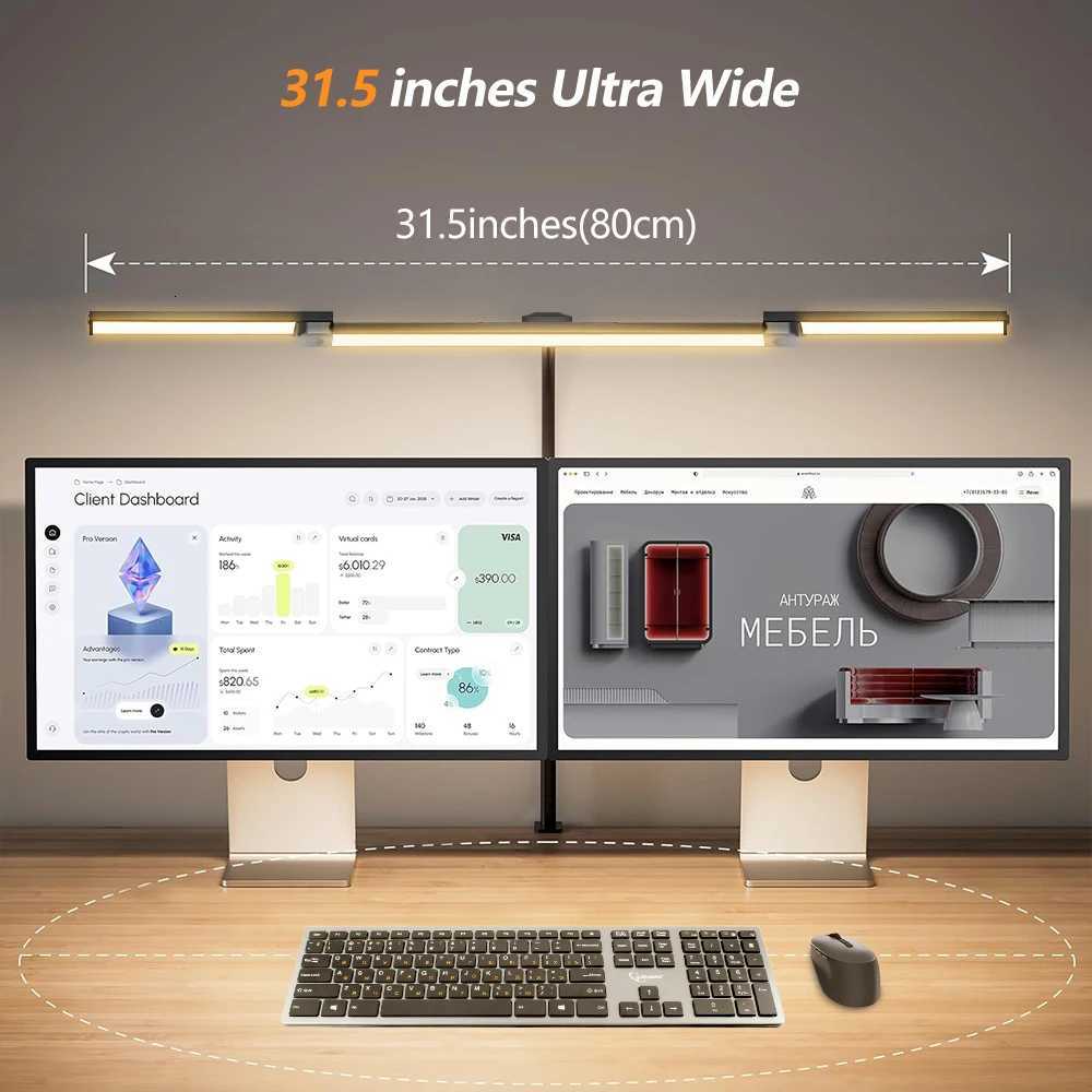 3-Head 16W LED Desk Lamp for Home Office Eye Caring Architect Desk Light 5 Color 10 Leves Dimming Computer Monitor Table Light M251114