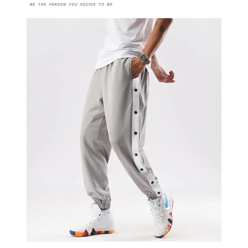 Mens sports pants fashionable sportswear brushed straight track casual and loose Trouser mesh fabric breathable fast drying 250414