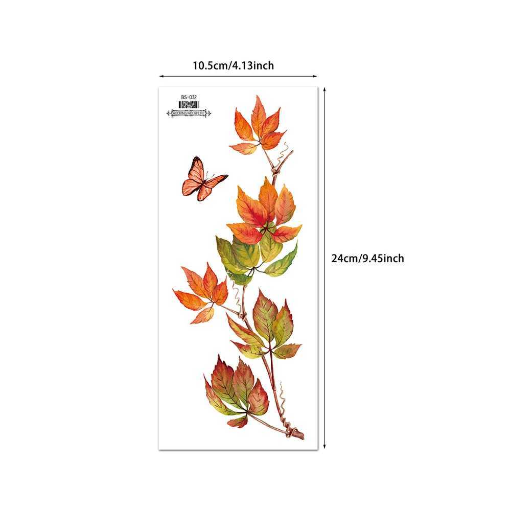 Colorful flower fake tattoo female waterproof leaf pattern temporary tattoo sticker handmade arm disposable body stickerXJ25414