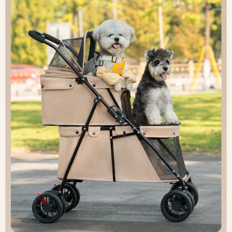 Pet Cart Double-layer Large Space Dog Foldable Portable Going Out Cat Bag Breathable Free shipping
