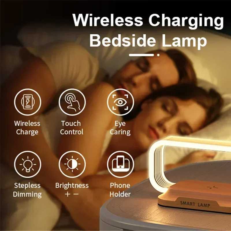 LED Night Light Wireless Charger Stand Table Desk Lamp Mobile Phone Holder Fast Charging Station Dock For iPhone M251114