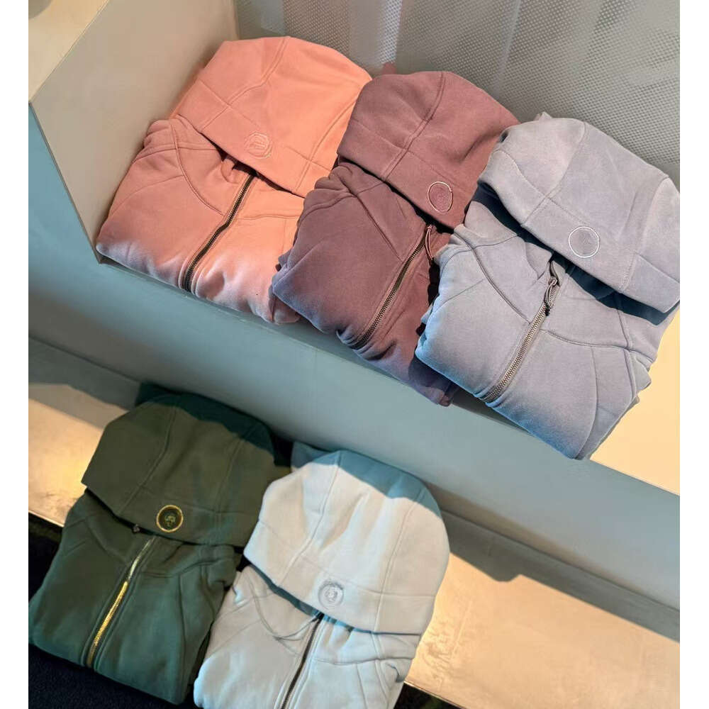 2025 yoga set luluity lemoner set jacket pants scuba hoodie Comfort Embroidery Sports Casual Cardigan Women's 20 Colors luluity lemoner sweatshirt leggings set