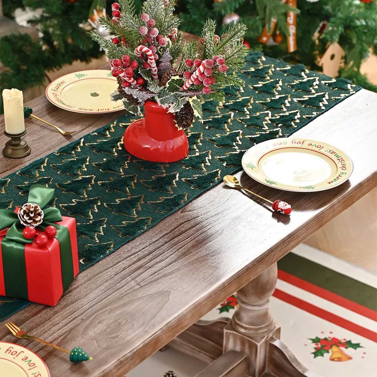 Christmas ChristmasChristmas table flagwaterproof stain resistantvacation home decorationChristmas party table and home decoration Y251113