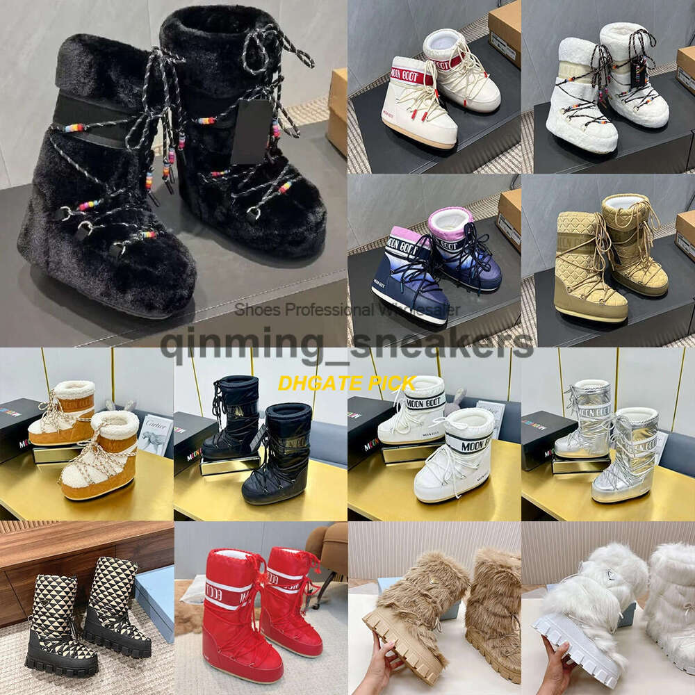 10A Classic combat boot Snow boots Designer shoe Luxury Rubber Sole suede Fur booties Women Furry thigh high Mini ankle Boots Winter Fluffy Fall Casual Platform shoes