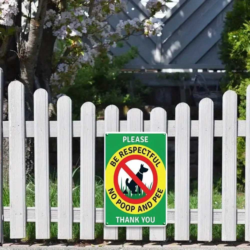 8x12 Dog Warning Metal Tin Sign No Poop And Pee Design Wall Art Decor For Yard Garden Lawn FenceM251114