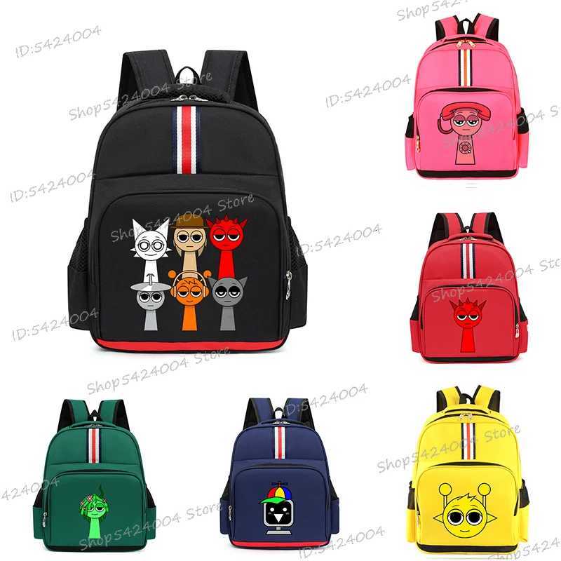Boys Girls Funny Game Sprunki Backpack 3D Figure Cartoon Bookbag Horror Game Sprunki Shouders Bag Kindergarten Sprunki BagpackW251113
