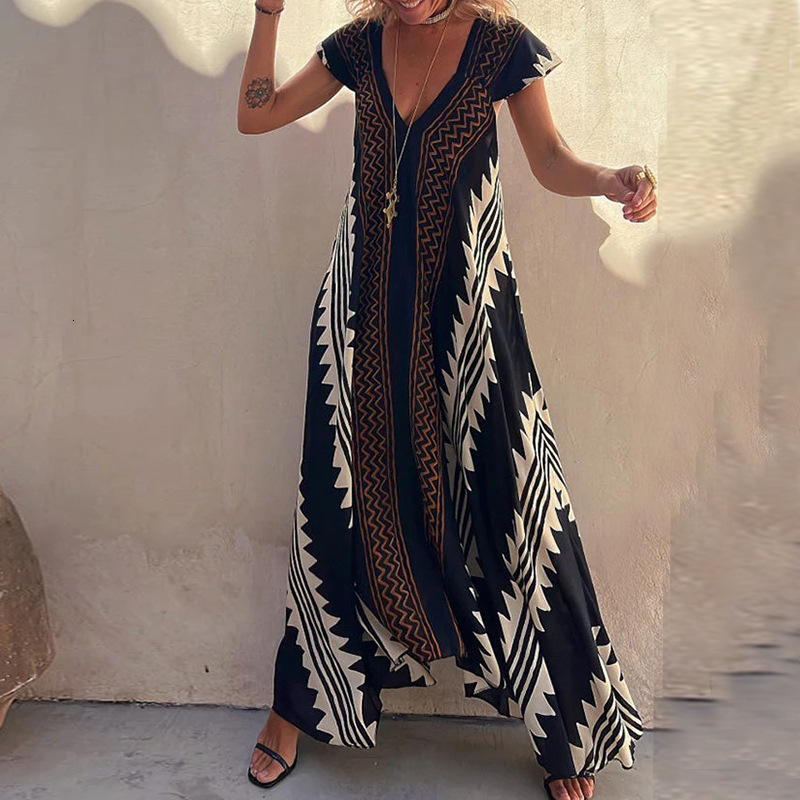 Wind dress 2025 summer new French vacation long skirt womens dress