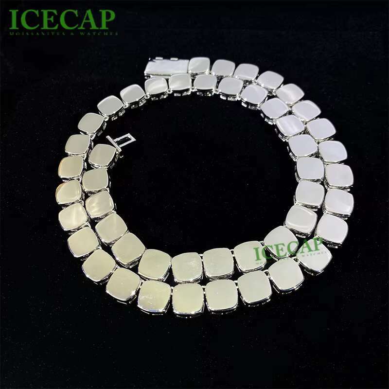 RTS 10mm VVS Moissanite Clustered Tennis Chains Lab Diamond Necklace Gra Certified 925 Sliver Hip Hop Mossanite Bracelet Jewelry