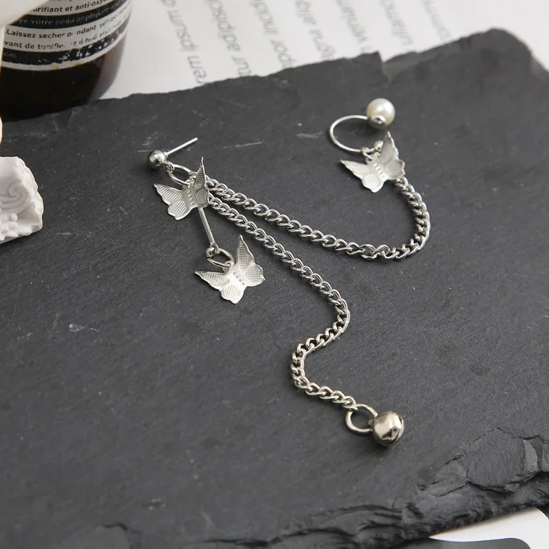 Fashion Hip Hop Chain Tassel Star Moon Pendant Clip on Earrings No Piercing Earrings for Men Women Punk Rock Party Accessories 250411