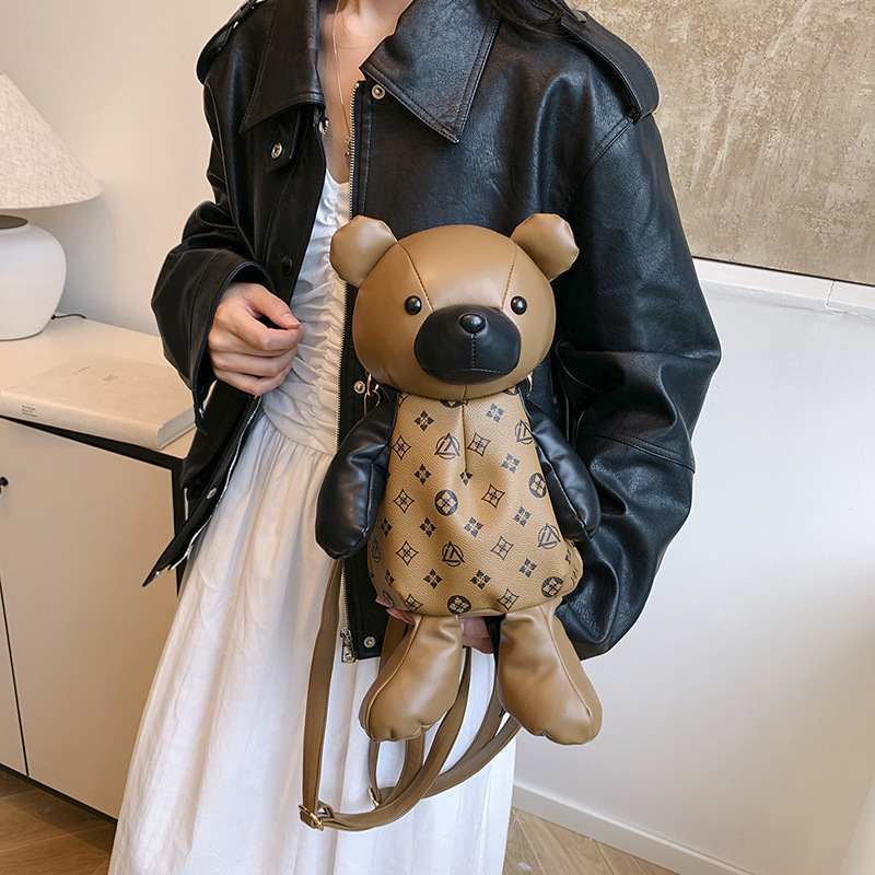 Bestselling New Cute Simple Animal Backpack Minimalist Design Elegant and Versatile Shoulder Bag Free Shipping off White Brown Coffee