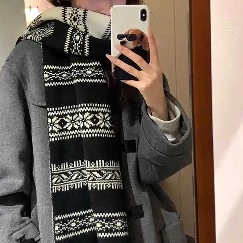 Luxury Thickened Double-sided For Women Windproof Muffler Warm Shawl Knitted Scarf New Years Christmas Accessories Y251114