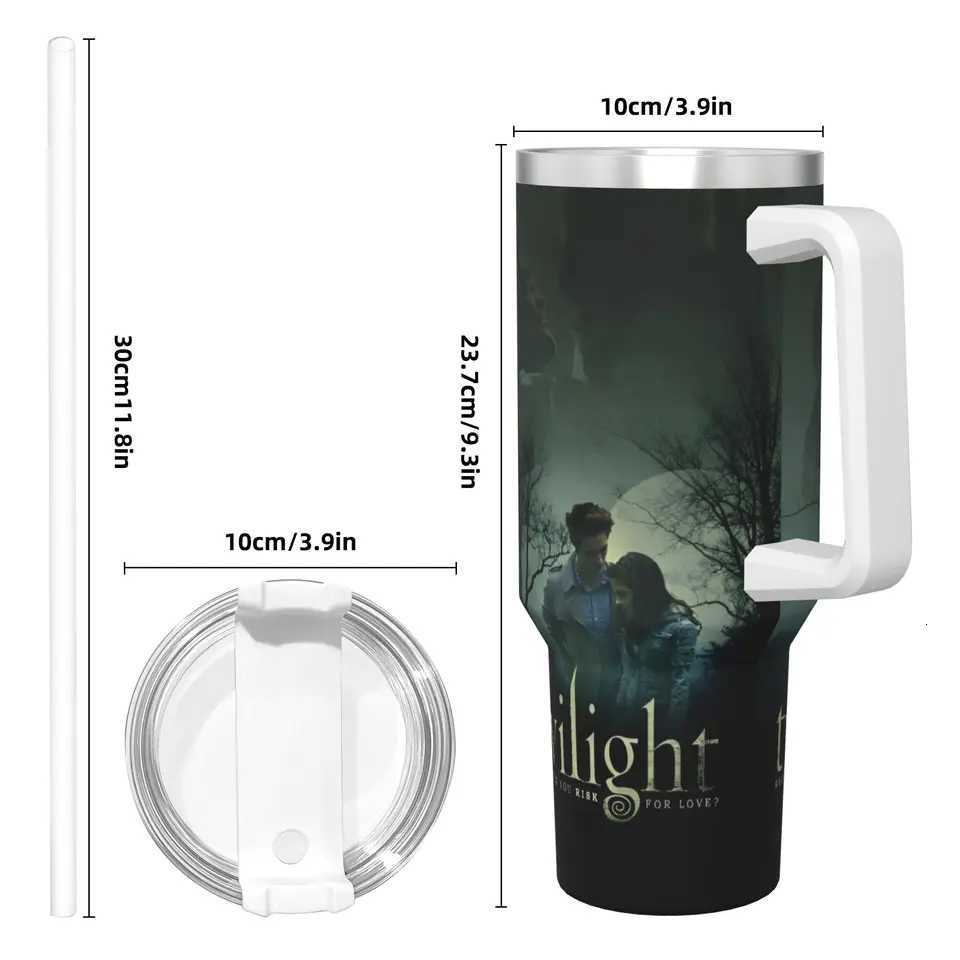 40oz Twilight Vampire Film Vacuum Insulated Tumbler Drama Romance Movie Double Wall Mugs Water Bottle Cup Outdoor Large Capacity C251114
