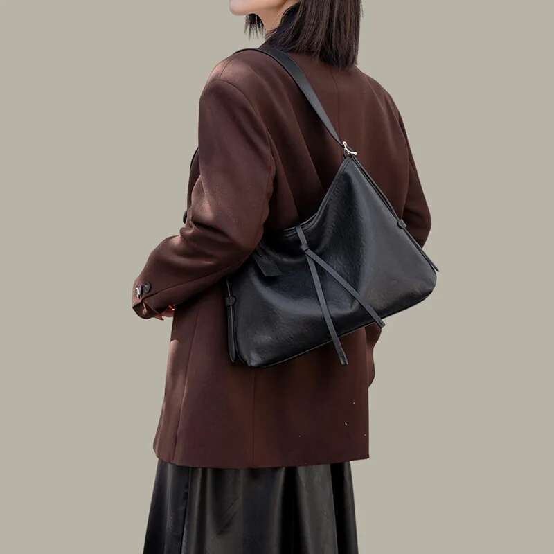 Designer Bag Hobo Style Lazy Leather Women's Vegetable Tanned Cowhide Tote Bag, Large Capacity Single Shoulder Crossbody Bag