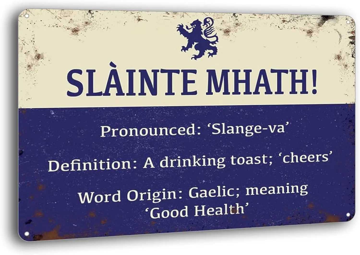 1pWall Decor Scotland Slainte Mhath Tin Sign Vintage Signs Metal Plaques Poster for Pub Garage Man Cave Cafe esM251114