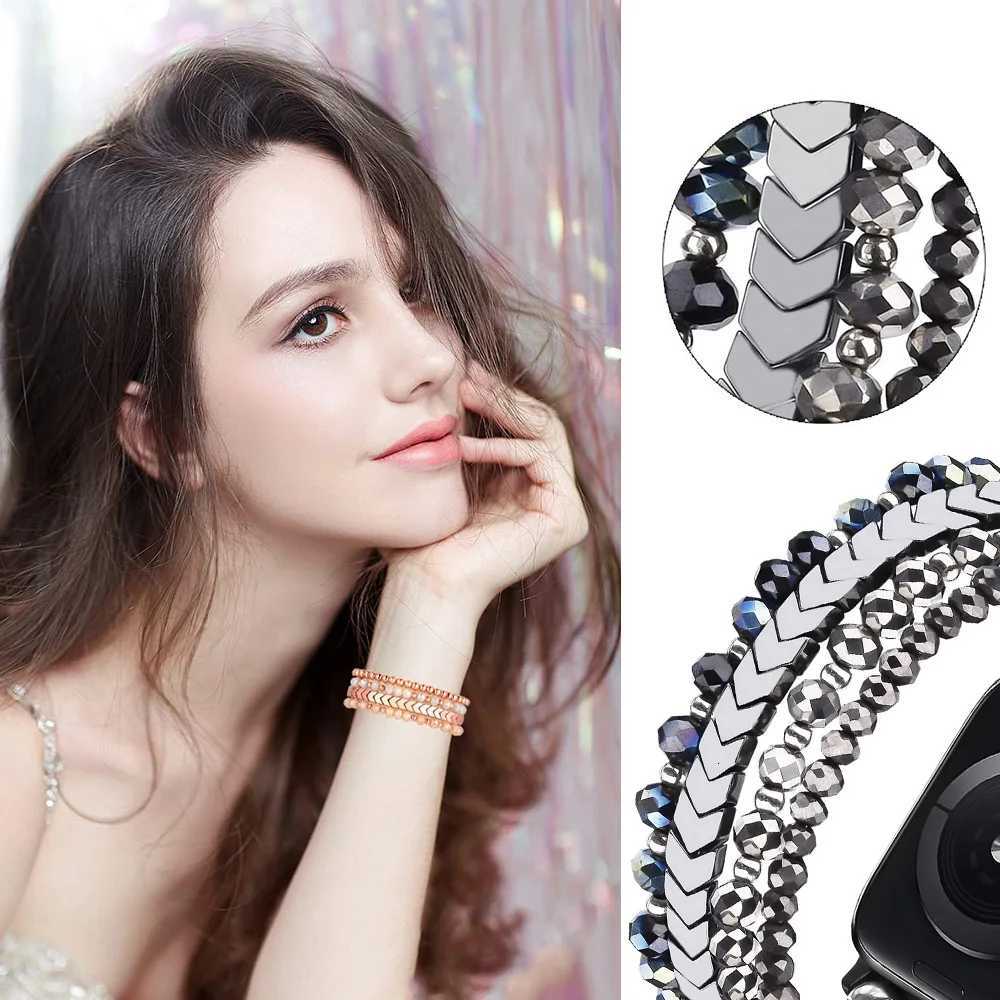 Beaded Cpatible Watch Band 38 40 41 42 44 45mm for Wen iWatch Series SE 9 8 7 6 5 4 3 2 1 Handmade Elastic Band X251114