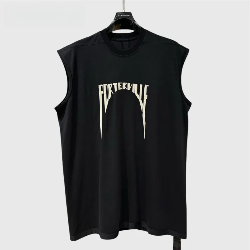 Designer clothes for women Printed Logo Sleeveless Top for Spring Summer 2025 New Men's Trendy Style Dark Round Neck Loose Street Wear American R