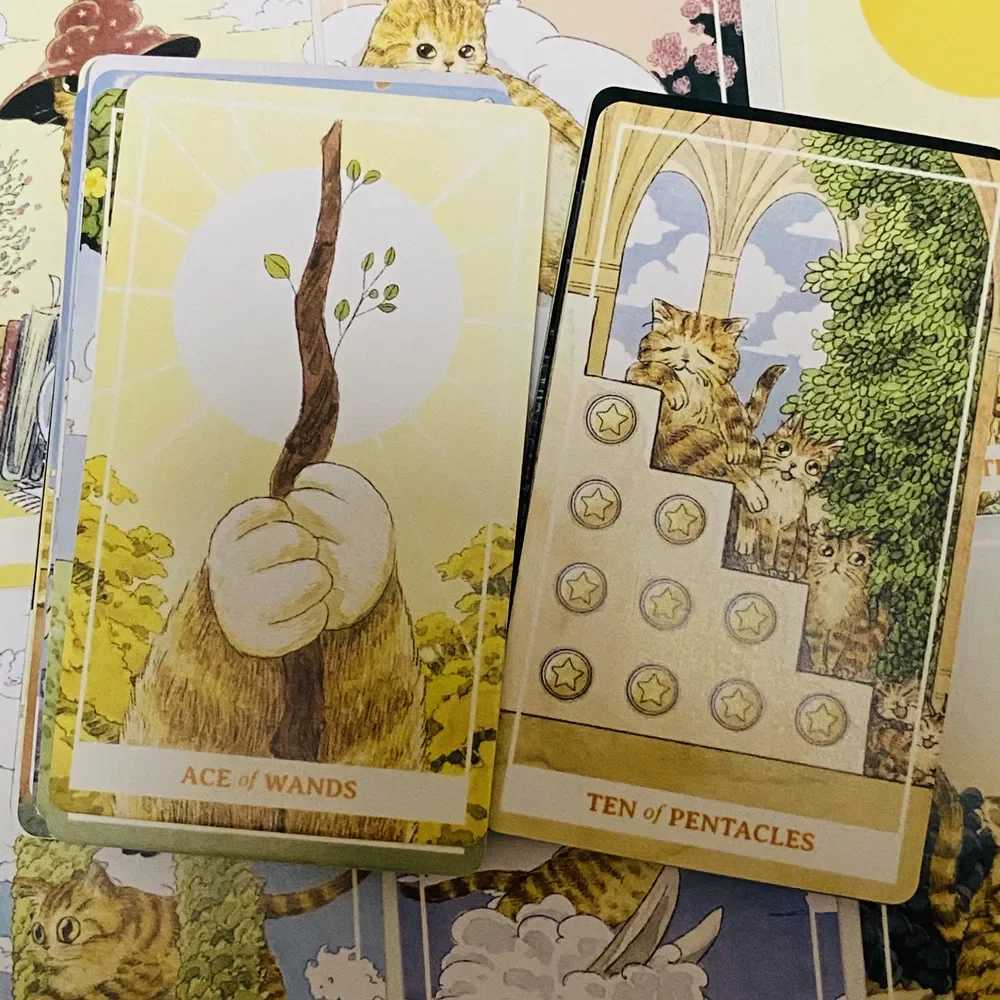 Sunny Orange Cat Tarot Deck 78PCS English Cute Kitten Tarot cards Divination Edition Deck Borad for Cat Lovers C251114
