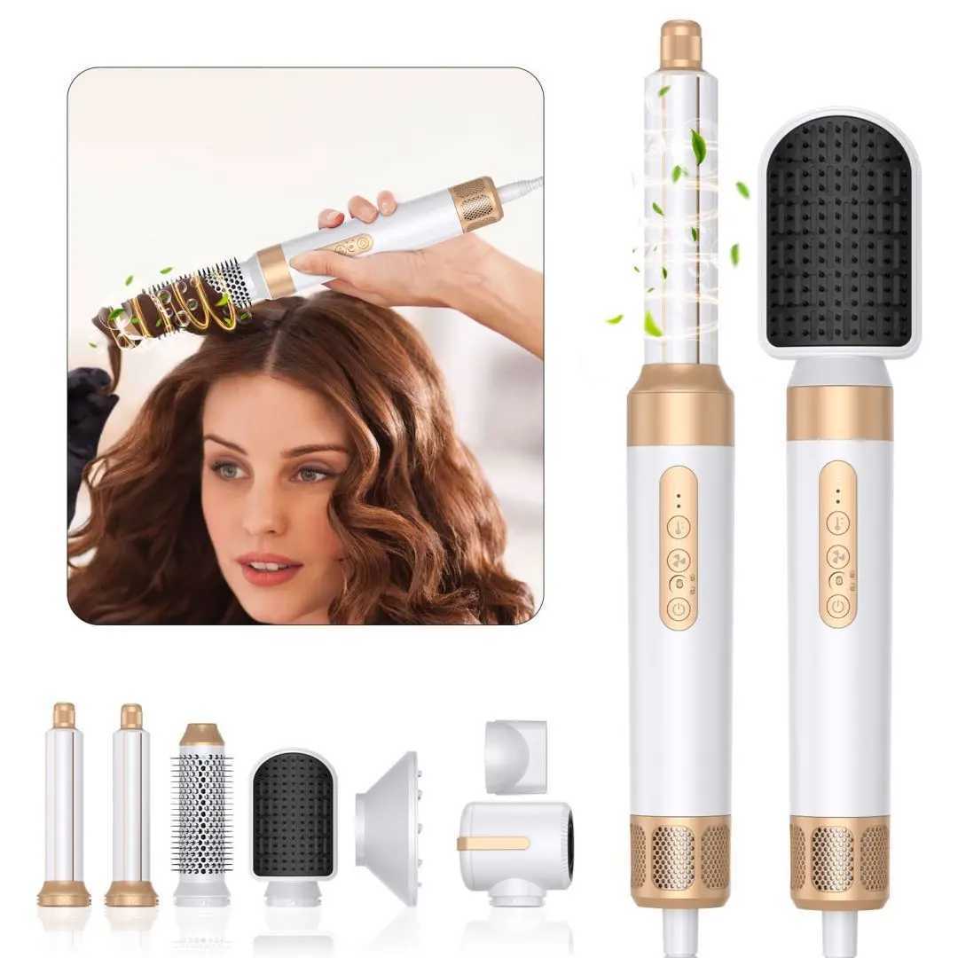 Hair Dryer Brush 7 In 1 Hot Air Spin Brush Curling Straightening Styling Tool Negative Ionic Professional Curling IronT251114