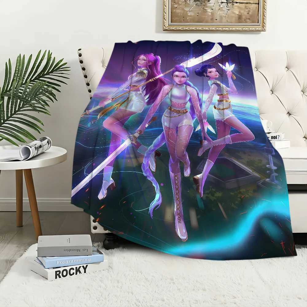 Blanket KPop warm soft Demon plush blanket for sofa living room office bedroom travel Hunters gift Flannel Z251111
