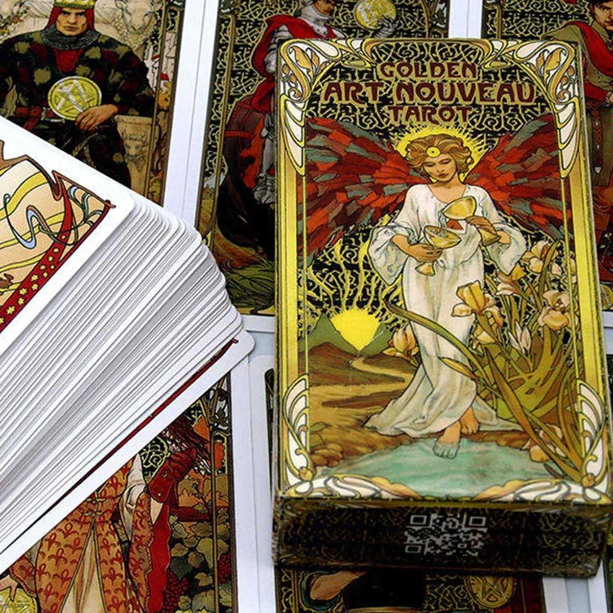 78pcs/Set-golden Art Nouveau Tarot tarot card board game Golden Art Unzipping card game C251114