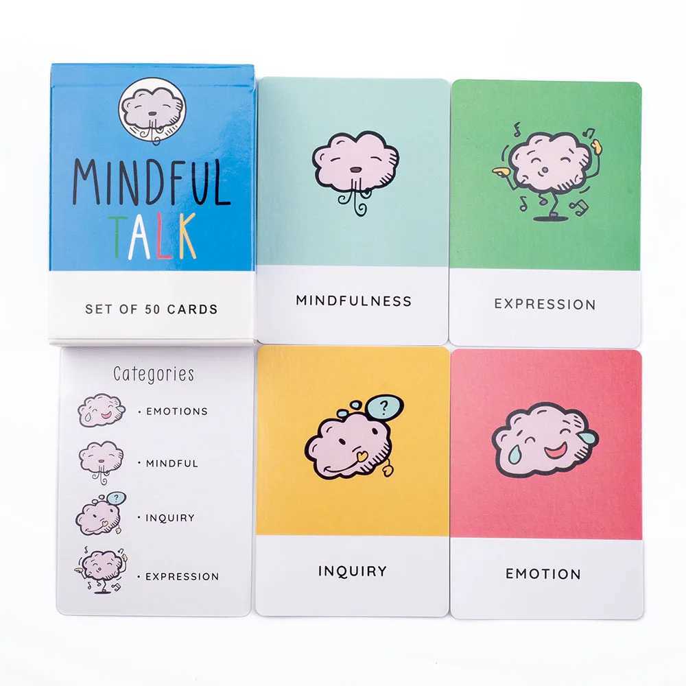 Mindful Talk Board Game Set Of 50 Cards Meaningful Funny Party Supplies Strategy Games 8963cm Easy To Play C251114