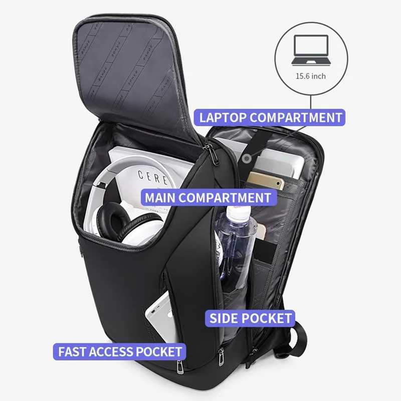 BANGE Waterproof Multi-Use Laptop Backpack For 156 Inch USB Charging Shockproof Business Briefcase Shoulder Bag For Man WomenW251113