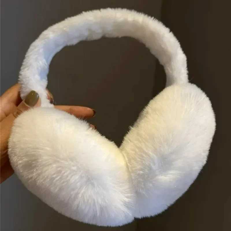 Cream White Plush Earmuffs Women Men Winter Thicken Antifreezing Ear Protection Warm Ear Warmer Soft Fashion Anti-cold Ear Cover L251114