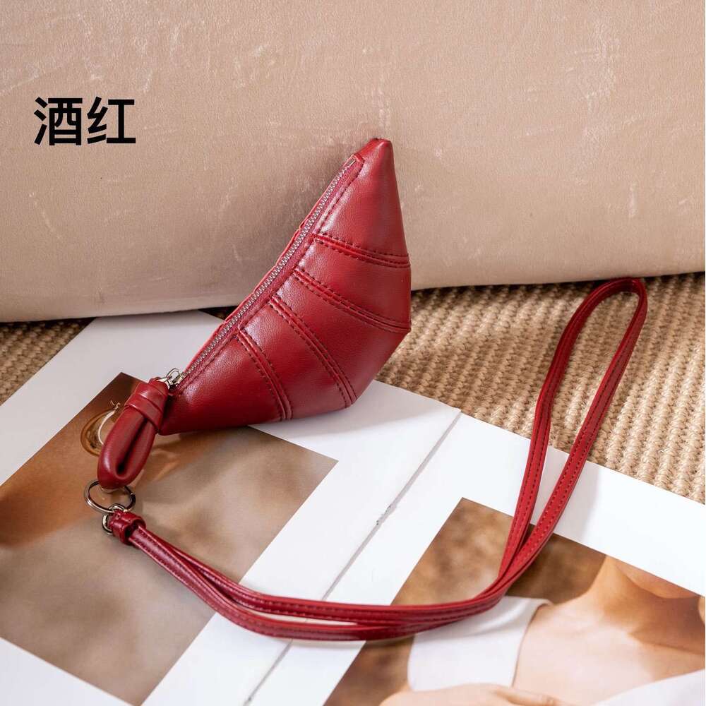 Women's Bags Cowhide Mini Bull Horn Songle Zero Wallet, Neck Hanging Dumpling Bun, Trendy Fashion Mouth, Red Envelope, Earphone Bag