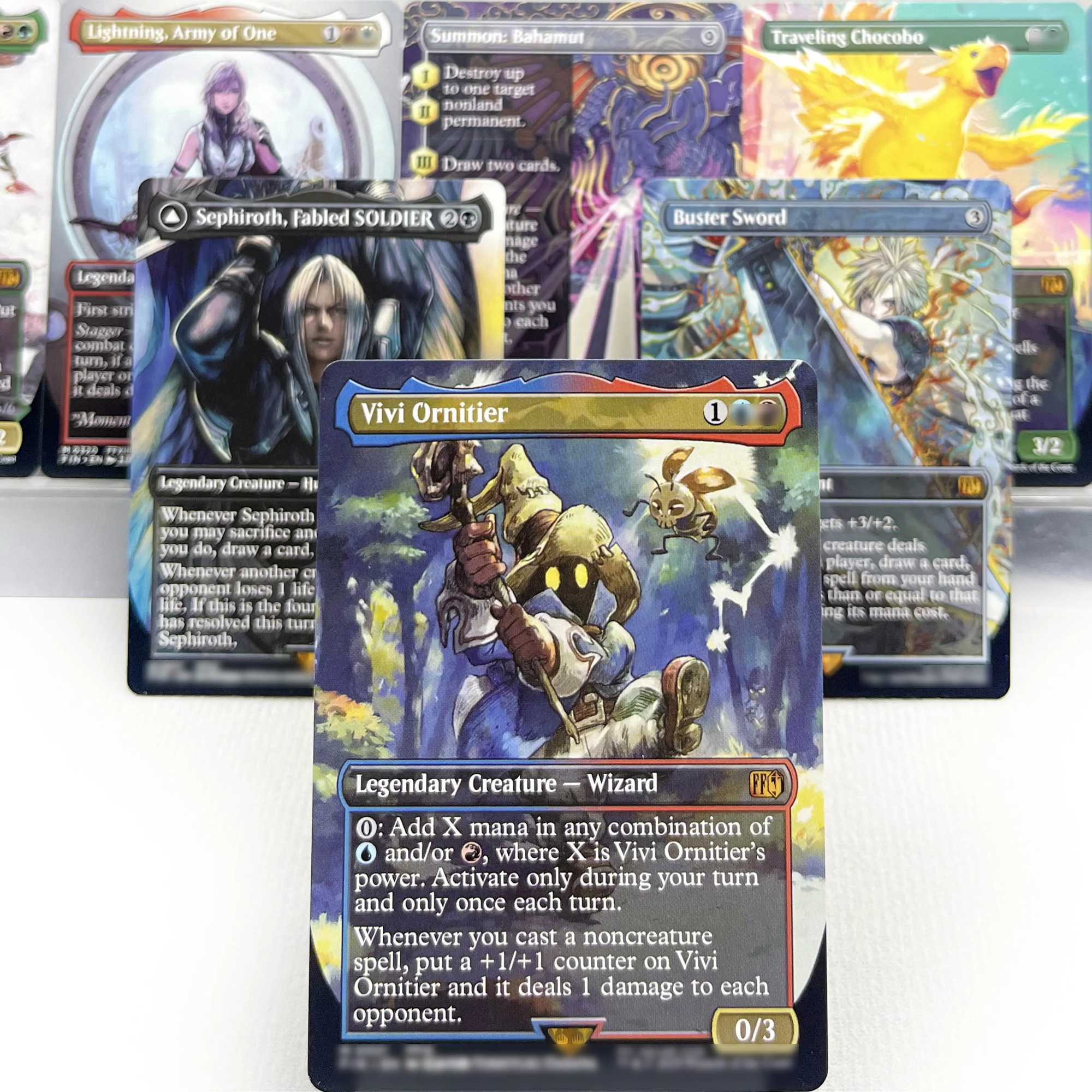 FIN HOLO14-01 Tcg proxy magic cards Vivi Ornitier Sephiroth Fabled SOLDIER Summon Bahamut Cloud Midgar Mercenary gather C251114