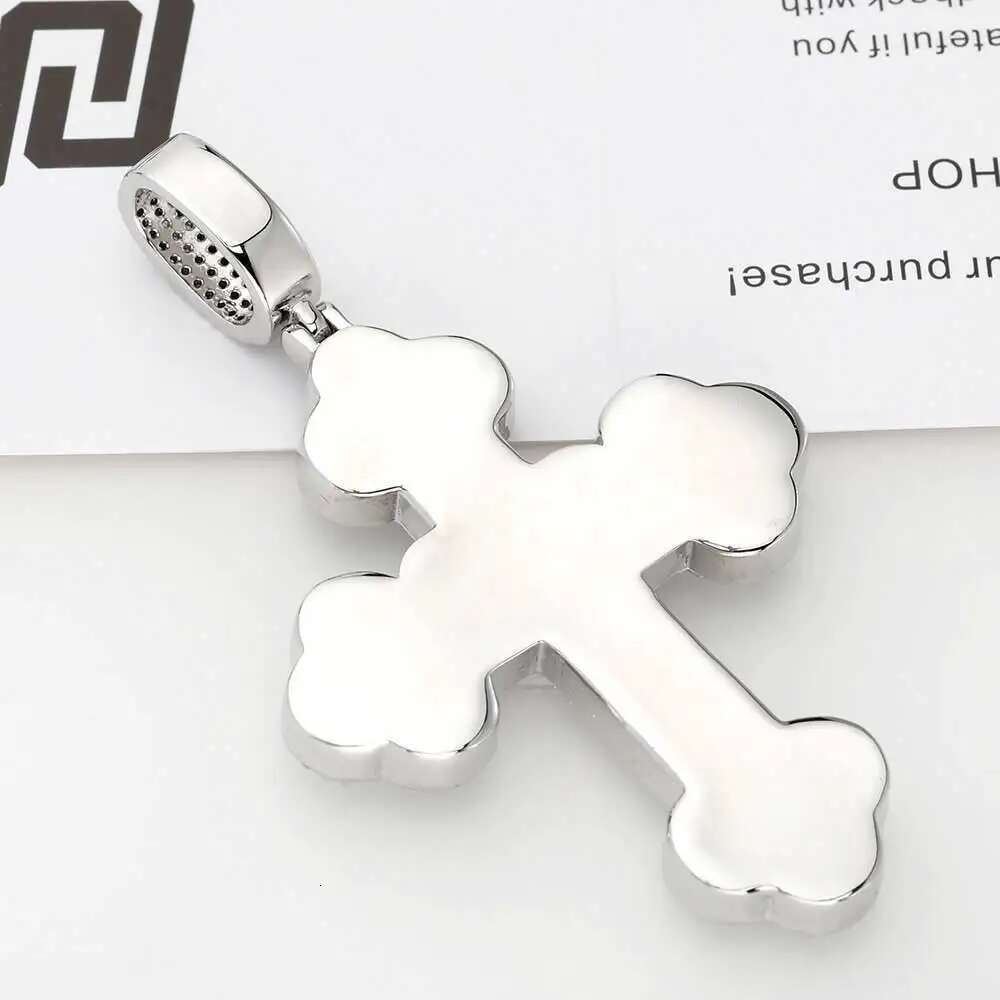 Hip Hop New Fashion Big Full Iced Out Bling Cross Pendant 5A Cubic Zirconia CZ Heart Broken Cross Men Pendant Necklace Jewelry