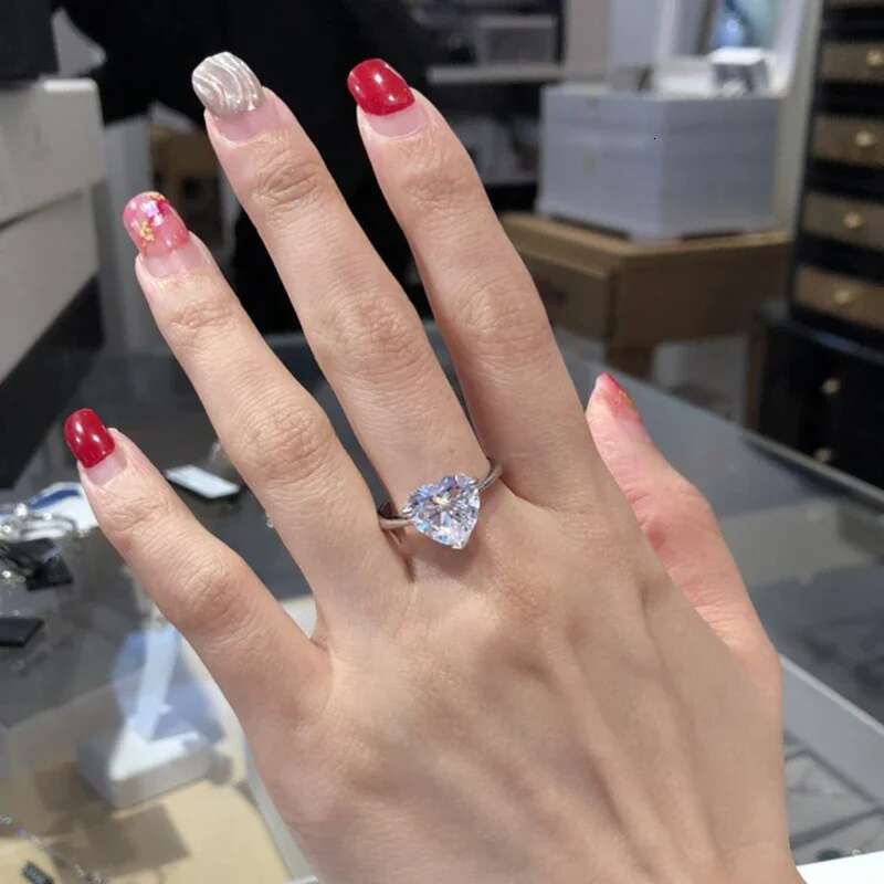 6 7 8 9 10 Carat Solid Au417 10K White Gold Ring Luxury Heart shape DVVS1 Moissanite Diamonds Wedding Party Engagement birthday