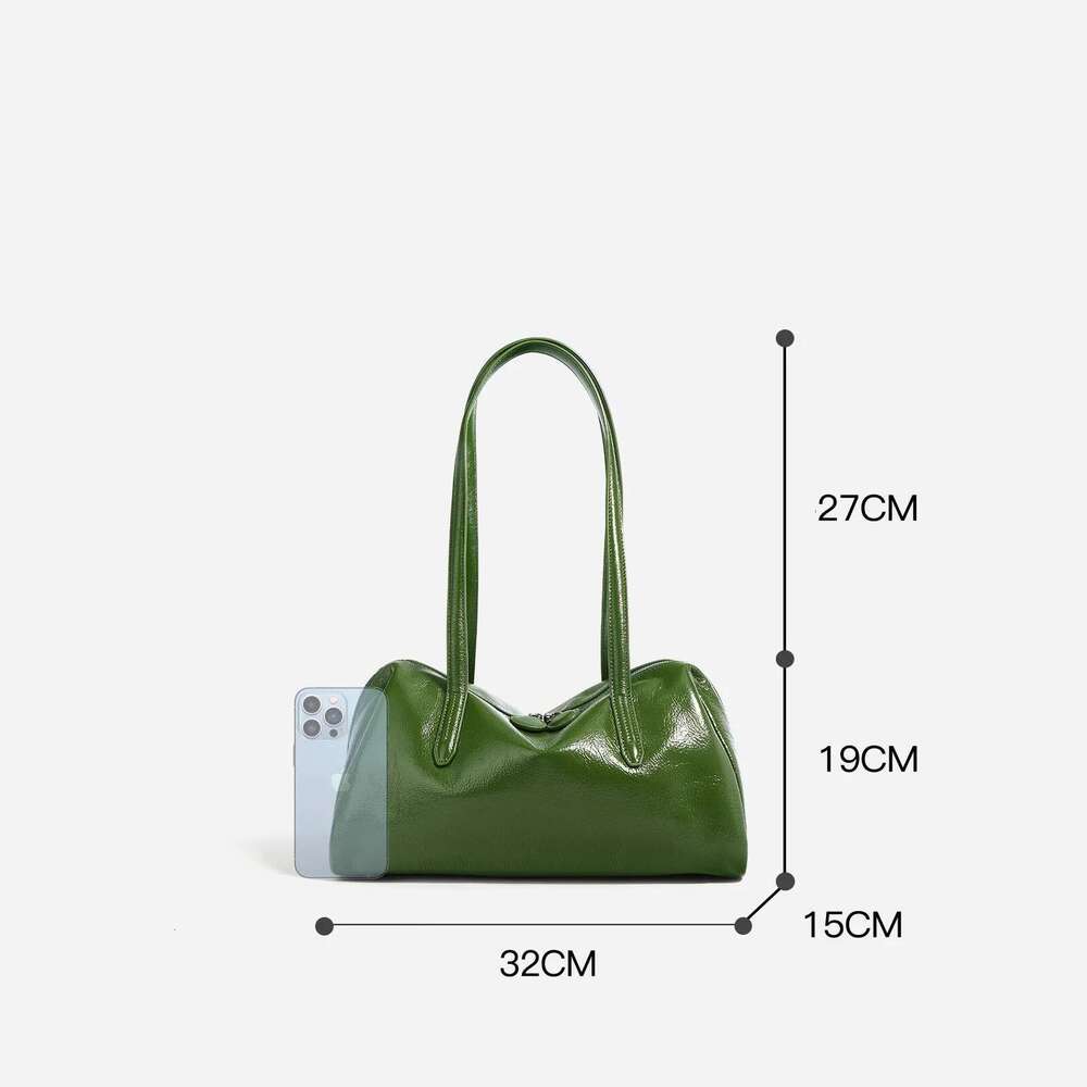 Designer Bag 2024 New 100% Genuine Leather Women's Underarm Cowhide Boston Handbags Designer Female Large Shoulder Bag Bury