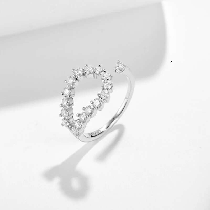 Full Moissanite Diamond D VVS1 Womens Rings 925 Silver Plated 18k White Gold Fine Jewerly Ring for Women