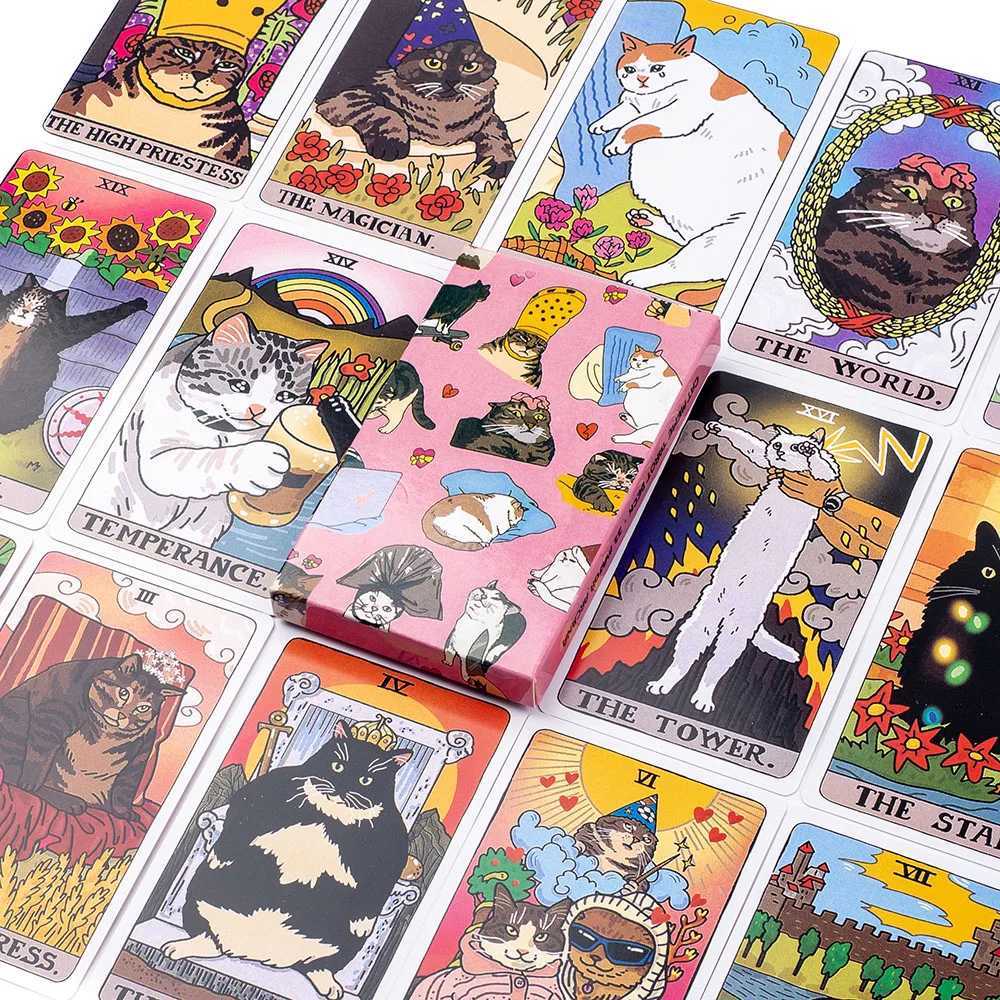 Cat Tarot Deck Funny Witchy Cat KAWaii Uwu 22 Major Arcana - Perfect for Family Gathering Divination Board Game 1036CM C251114
