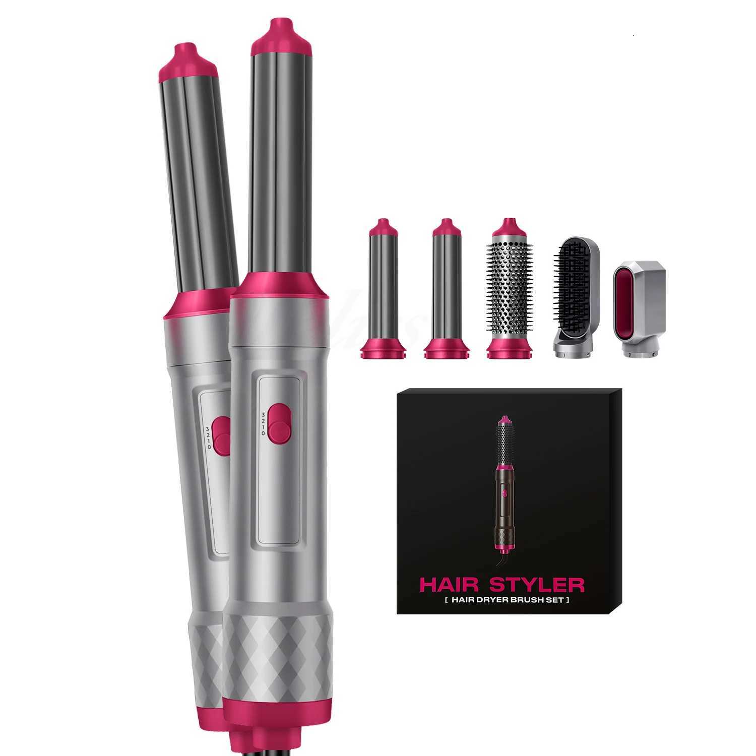 New 5 In1 Hair Dryer Curling Iron Straightener Hair Brush Electric Hairdryer Curling Wand Styling Comb Multi Hair StylerT251114